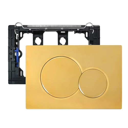 Empyreal betätigungsplatte drückerplatte WC spülkasten ersatzteile altes modell kompatibel mit Geberit sigma01 betätigungsplatte 115770115 2-Mengen-Spülung 1 Stück. (Gold) von Empyreal