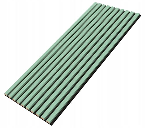 EmsCraft24 Akustikpaneele 1,228m² - 275cm x 46cm x 1.8cm - | Akustikpaneel | Lamellenverkleidung | Wandverkleidung | Akustikfilz | Wandpaneele auf filz (022 - Salbei Grün) von EmsCraft24
