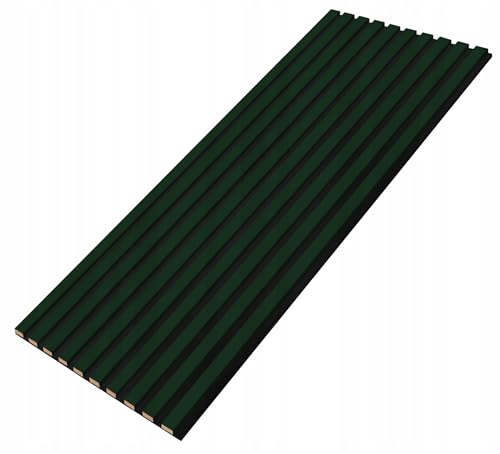 EmsCraft24 Akustikpaneele 1,228m² - 275cm x 46cm x 1.8cm - | Akustikpaneel | Lamellenverkleidung | Wandverkleidung | Akustikfilz | Wandpaneele auf filz (023 - Dunkelgrün) von EmsCraft24