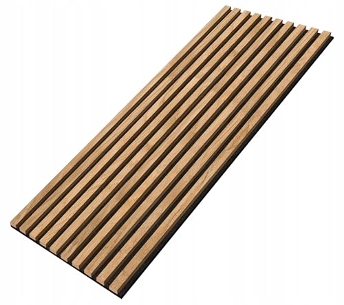 EmsCraft24 Akustikpaneele 1,228m² - 275cm x 46cm x 1.8cm - | Akustikpaneel | Lamellenverkleidung | Wandverkleidung | Akustikfilz | Wandpaneele auf filz (029 - Eiche Enkel) von EmsCraft24