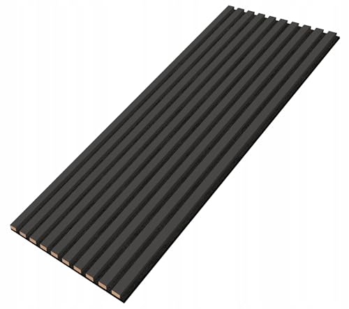 EmsCraft24 Akustikpaneele 1,228m² - 275cm x 46cm x 1.8cm - | Akustikpaneel | Lamellenverkleidung | Wandverkleidung | Akustikfilz | Wandpaneele auf filz (030 - Anthrazit) von EmsCraft24