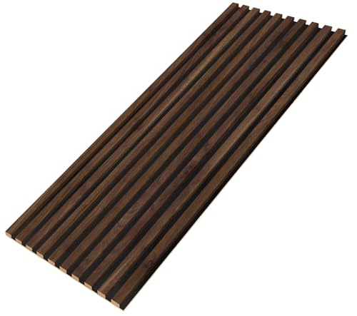 EmsCraft24 Akustikpaneele 1,228m² - 275cm x 46cm x 1.8cm - | Akustikpaneel | Lamellenverkleidung | Wandverkleidung | Akustikfilz | Wandpaneele auf filz (036 - Nussbaum Columbia) von EmsCraft24