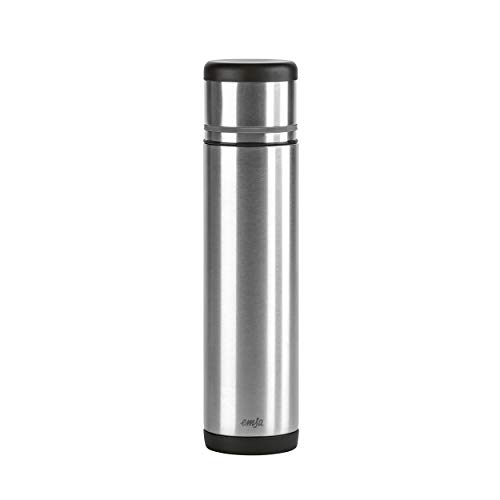 Emsa 509238 Isolierflasche, Mobil genießen, 700 ml, Safe Loc Pro Verschluss, Schwarz-Anthrazit, Mobility von Emsa