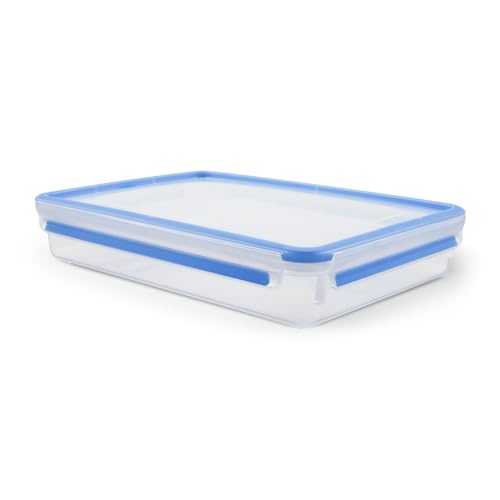EMSA Clip & Close Frischhaltedose, rechteckig, 2,6 L, mit Deckel, Aufbewahrungsbox, 100 Prozent dicht, spülmaschinen-, gefrier-, mikrowellenfest, Transparent, Blau, Made in Germany, 508545 EMSA Clip & Close Frischhaltedose, rechteckig, 2,6 L, mit Deckel, Aufbewahrungsbox, 100 Prozent dicht, spülmaschinen-, gefrier-, mikrowellenfest, Transparent, Blau, Made in Germany, 508545 von Emsa