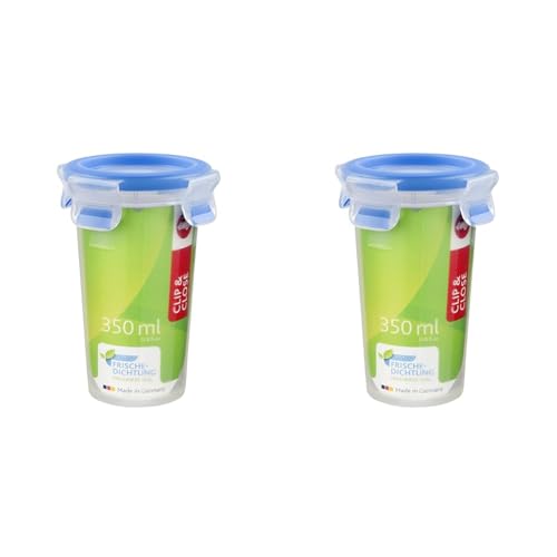 Emsa 508551 Clip & Close Frischhaltedosen| 0,35 L Rund| 100% Dicht| Besondere Frische-Dichtung | 100% Hygienisch (Packung mit 2) von Emsa