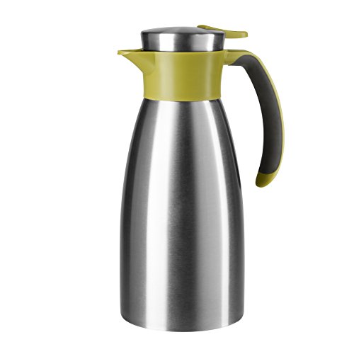 Emsa Soft Grip Isolierkanne, 1 Liter, Edelstahl, 12 Stunden heiß + 24 Stunden kalt, Auslaufsicher, Rutschfester Griff, Farbe Grün 512575 Emsa Soft Grip Isolierkanne, 1 Liter, Edelstahl, 12 Stunden heiß + 24 Stunden kalt, Auslaufsicher, Rutschfester Griff, Farbe Grün 512575 von Emsa