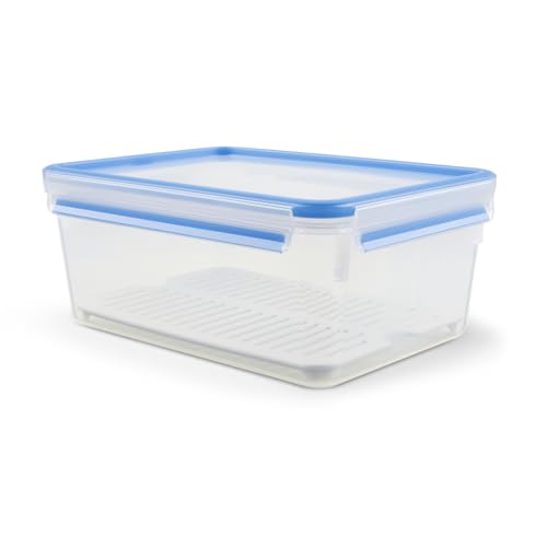 EMSA Clip & Close Frischhaltedose, rechteckig, 3,7 L, Aufbewahrungsbox, 100 Prozent dicht, spülmaschinen-, gefrier-, mikrowellenfest, Transparent, Blau, Made in Germany, 512888 EMSA Clip & Close Frischhaltedose, rechteckig, 3,7 L, Aufbewahrungsbox, 100 Prozent dicht, spülmaschinen-, gefrier-, mikrowellenfest, Transparent, Blau, Made in Germany, 512888 von Emsa