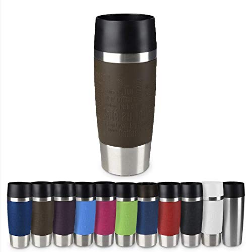 Emsa 513360 Travel Mug Classic | 360 ml | Thermobecher | Isolierbecher | hält 4h heiß/ 8h kalt | 100% dicht | Quick-Press-Verschluss | 360°-Trinköffnung | braun, 1 Stück (1er Pack) von Emsa