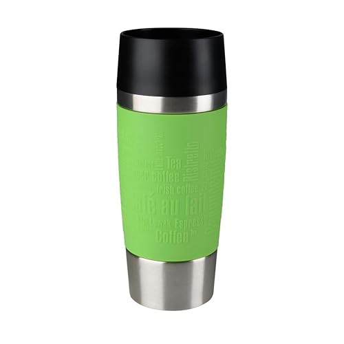 Emsa 513548 Travel Mug Classic | 360 ml | Thermobecher | Isolierbecher | hält 4h heiß/ 8h kalt | 100 Prozent dicht | auslaufsicher | Quick-Press-Verschluss | 360°-Trinköffnung | 1 Stück von Emsa