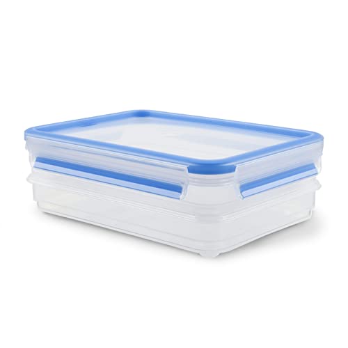 EMSA Clip & Close Frischhaltedose, rechteckig, 2 X 0,6 L, Aufschnittboxsystem mit Deckel, Aufbewahrungsbox, 100 Prozent dicht, spülmaschinen-, gefrier-, mikrowellenfest, Transparent, Blau, 513576 EMSA Clip & Close Frischhaltedose, rechteckig, 2 X 0,6 L, Aufschnittboxsystem mit Deckel, Aufbewahrungsbox, 100 Prozent dicht, spülmaschinen-, gefrier-, mikrowellenfest, Transparent, Blau, 513576 von Emsa