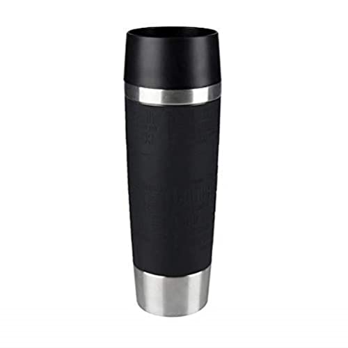 Emsa 515615 Travel Mug Classic Grande | 500ml | Thermobecher | Isolierbecher | hält 6h heiß, 12h kalt | auslaufsicher | Easy Quick-Press-Verschluss | 360°-Trinköffnung | Schwarz | 1 Stück von Emsa