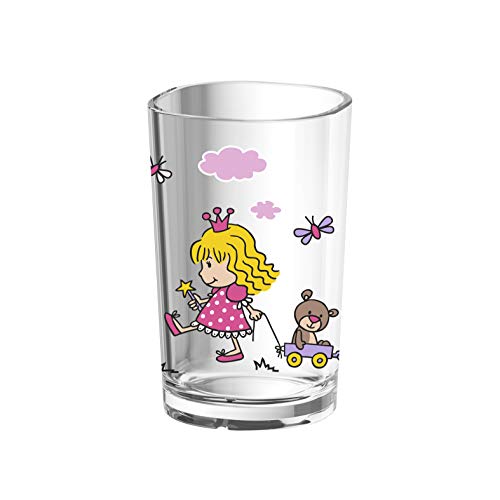 emsa Kinder-Trinkglas Kids, 0,2 Liter, Motiv: Princess, Bunt, 516274, Pink von Emsa