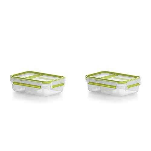 Emsa 518103 Clip & Go Yoghurtbox | 0,6 L | Mit Knick-Ecke | To Go | 100% dicht | Frische Dichtung (Packung mit 2) von Emsa