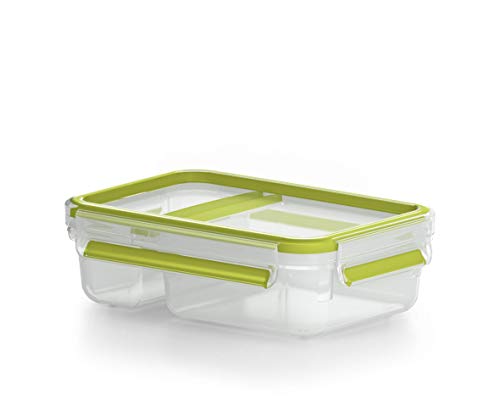EMSA Clip & Go Yoghurtbox, 0,6 L, Brotdose mit Knick-Ecke, 100 Prozent dicht, mit Frischedichtung, Transparent, Hellgrün, Made in Germany, 518103 EMSA Clip & Go Yoghurtbox, 0,6 L, Brotdose mit Knick-Ecke, 100 Prozent dicht, mit Frischedichtung, Transparent, Hellgrün, Made in Germany, 518103 von Emsa