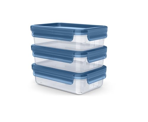 Emsa Clip & Close Eco Frischhaltedosen-Set, 3-teilig, 0,8 L, Öko-Design, auslaufsicher, hygienisch, mikrowellen-/gefrier-/spülmaschinengeeignet, BPA-frei, Blau, N1171700 Emsa Clip & Close Eco Frischhaltedosen-Set, 3-teilig, 0,8 L, Öko-Design, auslaufsicher, hygienisch, mikrowellen-/gefrier-/spülmaschinengeeignet, BPA-frei, Blau, N1171700 von Emsa