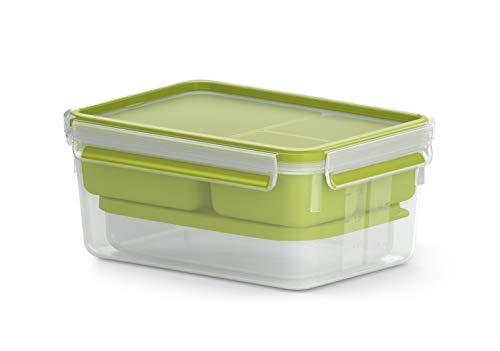 Emsa N10716 Clip & Go Lunchbox | 2,2 L | Mit 3 Einsätzen | Eine Dose und Teller | To Go | 100 % dicht von Emsa
