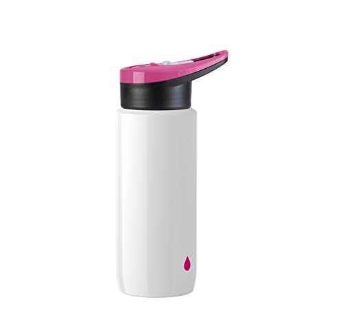 Emsa Drink2Go Sport N30106 Trinkflasche | 0,6 Liter | mit Sportverschluss | ergonomisches Design | Silikon-Mundstück | 100% zerlegbar | Drop Pink |White/Pink von Emsa