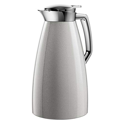 Emsa F4140100 Plaza Isolierkanne | 1 Liter | Aroma Diamond | Quick-Tip-Verschluss | silber, XL von Emsa