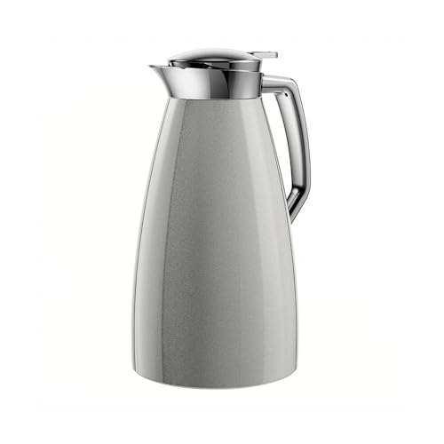 Emsa F4140100 Plaza Isolierkanne | 1 Liter | Aroma Diamond | Quick-Tip-Verschluss | silber, XL von Emsa