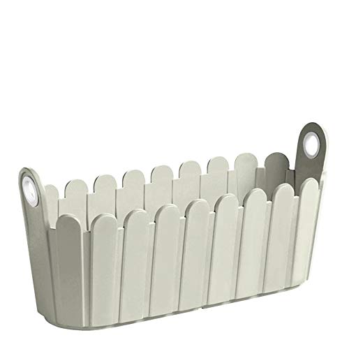 Emsa Jardinière für Balkon, Landhaus-Stil, 39 x 15 x 19 cm, Seidengrau, Landhaus, 517517 von Emsa