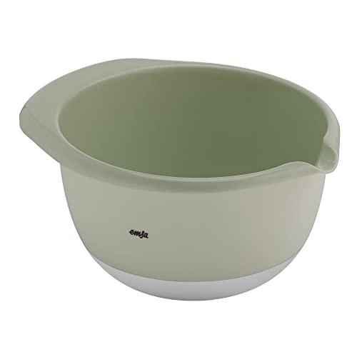 Emsa Prep&Bake Rührschüssel aus Kunststoff, 2,8 Liter, Rutschfester Boden, Ausgießrand und praktischer Griff, Stapelbar, Grün, K3242834 von Emsa