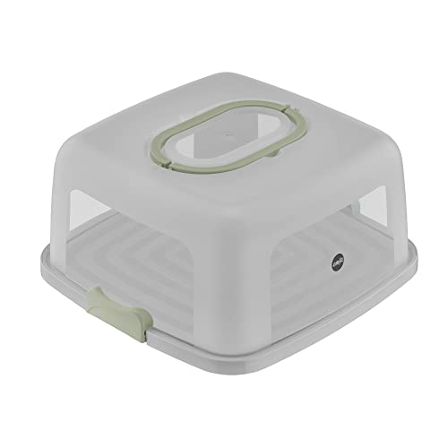 Emsa Prep&Bake Kuchenaufbewahrungsbox, Rechteckig, 37 x 33 cm, Tragegriff, Schneidevorrichtung, Transparent & Grün, K3267034 Emsa Prep&Bake Kuchenaufbewahrungsbox, Rechteckig, 37 x 33 cm, Tragegriff, Schneidevorrichtung, Transparent & Grün, K3267034 von Emsa