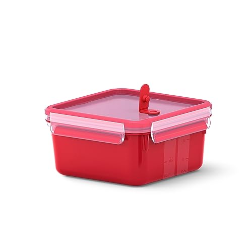 Emsa Mikrowellendose Clip & Micro N10604 | Mikrowellenventil | 1,3 L | Quadratisch | Lunchbox | Integrierte Maßeinteilung | Made In Germany | Rot/ Transparent Emsa Mikrowellendose Clip & Micro N10604 | Mikrowellenventil | 1,3 L | Quadratisch | Lunchbox | Integrierte Maßeinteilung | Made In Germany | Rot/ Transparent von Emsa