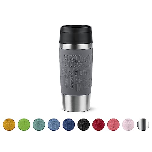 Emsa N20205 Travel Mug Classic Isolierbecher 0,36 Liter , neuer Komfort-Schraubverschluss , Edelstahl , 4h heiß und 8h kalt , 100% dicht , spülmaschinenfest , 360°-Trinköffnung , Dunkelgrau von Emsa