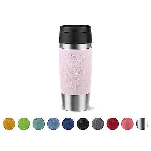 Emsa N20206 Travel Mug Classic Isolierbecher 0,36 Liter , neuer Komfort-Schraubverschluss , Edelstahl , 4h heiß und 8h kalt , 100% dicht , spülmaschinenfest , 360°-Trinköffnung , Pastellrosa von Emsa