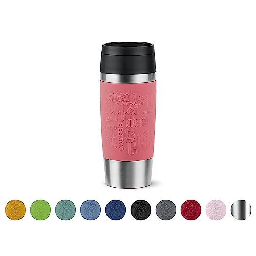 Emsa N20209 Travel Mug Classic Isolierbecher 0,36 Liter , neuer Komfort-Schraubverschluss , Edelstahl , 4h heiß und 8h kalt , 100% dicht , spülmaschinenfest , 360°-Trinköffnung , Koralle von Emsa