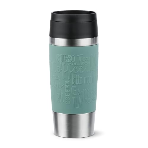 Emsa N20210 Travel Mug Classic Isolierbecher 0,36 Liter | neuer Komfort-Schraubverschluss | Edelstahl | 4h heiß und 8h kalt | 100% dicht | spülmaschinenfest | 360°-Trinköffnung | Petrol von Emsa