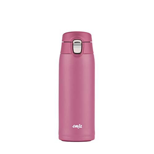 Emsa N21511 Travel Mug Light Thermo-/Isolierbecher aus Edelstahl | 0,4 Liter | 8h heiß | 16h kalt | BPA-Frei | 100% dicht | auslaufsicher | spülmaschinengeeignet | Klappverschlussystem | Rosa von Emsa