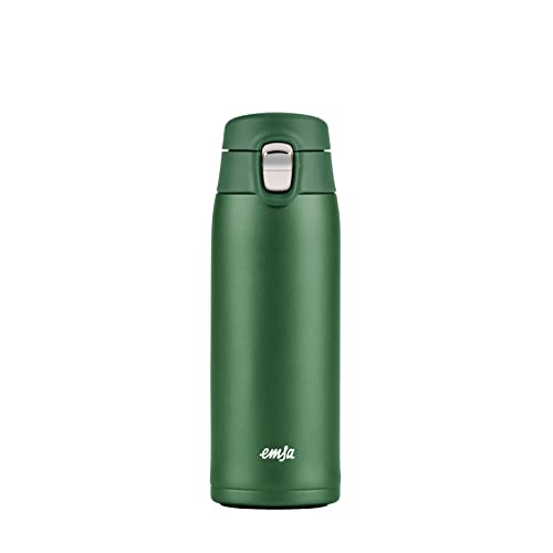 Emsa N21519 Travel Mug Light Isolierbecher | Fassungsvermögen: 0,4 L | extra-schlankes Format | Leichtgewicht | Edelstahl | Klappverschlusssystem | 100% dicht | 8h heiß/16h kalt | BPA-Frei | Grün Emsa N21519 Travel Mug Light Isolierbecher | Fassungsvermögen: 0,4 L | extra-schlankes Format | Leichtgewicht | Edelstahl | Klappverschlusssystem | 100% dicht | 8h heiß/16h kalt | BPA-Frei | Grün von Emsa