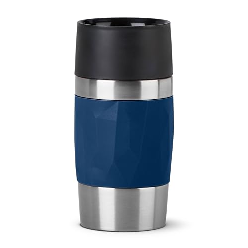 Emsa N21608 Travel Mug Compact Thermo-/Isolierbecher aus Edelstahl, 0,3 Liter, 3h heiß, 6h kalt, 100% dicht, auslaufsicher, spülmaschinengeeignet, 360°-Trinköffnung, Dunkelblau Emsa N21608 Travel Mug Compact Thermo-/Isolierbecher aus Edelstahl, 0,3 Liter, 3h heiß, 6h kalt, 100% dicht, auslaufsicher, spülmaschinengeeignet, 360°-Trinköffnung, Dunkelblau von Emsa