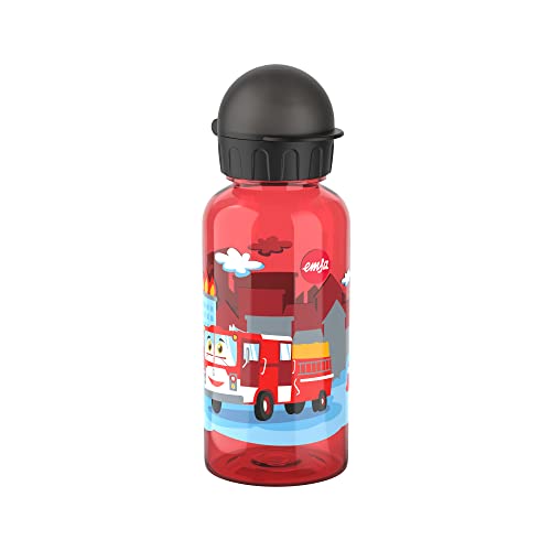 Emsa N30512 Kids Tritan Trinkflasche | Fassungsvermögen: 0,4 Liter | 100% sicher/praktisch/hygienisch/dicht/unbedenklich | robust | Design: Fire Brigade von Emsa