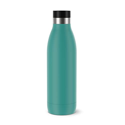 Emsa N31110 Bludrop Color Trinkflasche | 0,7 Liter | 100 % dicht | Quick-Press Verschluss | Ergonomischer 360° Trinkgenuss |12h warm, 24h kühl | spülmaschinenfest | Edelstahl | Petrol von Emsa