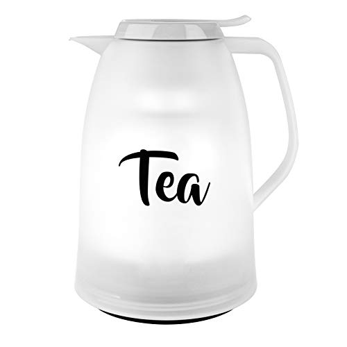 Emsa N4030800 Mambo Isolierkanne Tea | 1 Liter Fassungsvermögen | Made in Germany | 12h heiß | 24h kalt | 100% dicht | auslaufsicher | Weiß von Emsa