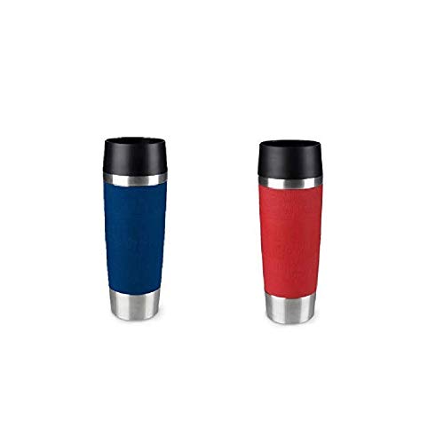 Emsa Standard-Design Travel Mugs, blau/rot, 2 x 500ml von Emsa