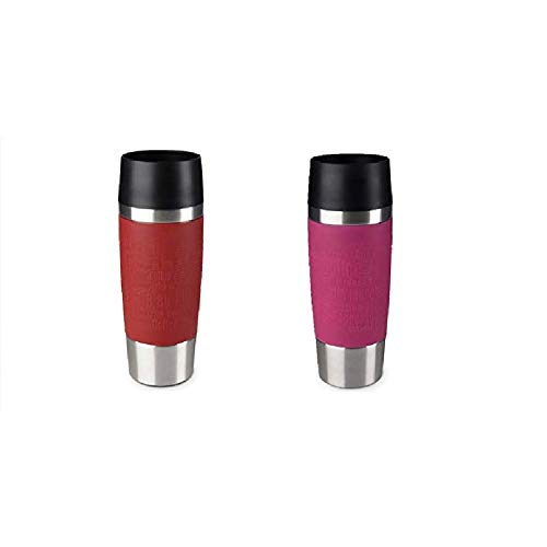 Emsa Standard-Design Travel Mugs, rot/himbeer, 2 x 360ml von Emsa