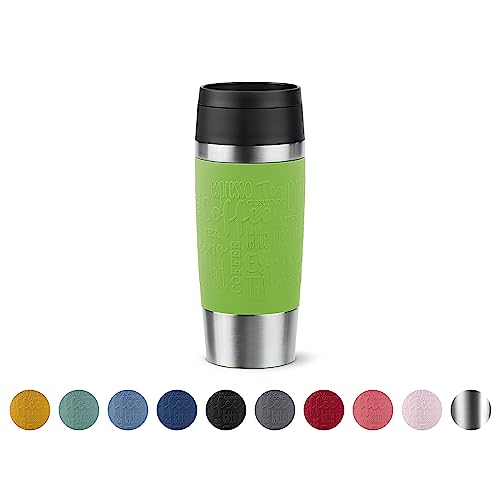 Emsa N20207 Travel Mug Classic Isolierbecher 0,36 Liter , neuer Komfort-Schraubverschluss , Edelstahl , 4h heiß und 8h kalt , 100% dicht , spülmaschinenfest , 360°-Trinköffnung , Limette von Emsa