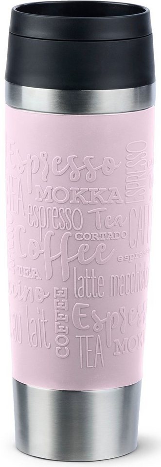 Emsa Thermobecher Travel Mug Classic, Edelstahl, Kunststoff, Silikon, 4h heiß, 8h kalt, 100% dicht, spülmaschinenfest, 360°-Trinköffnung von Emsa