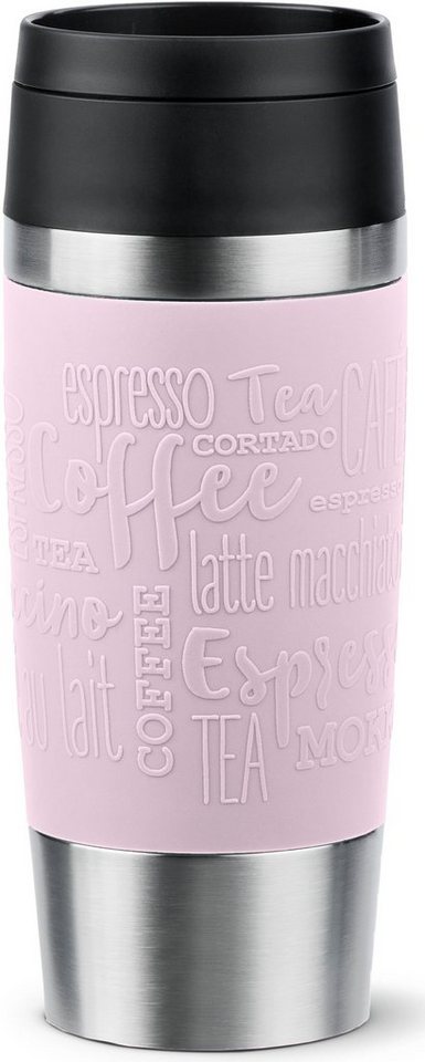 Emsa Thermobecher Travel Mug Classic, Edelstahl, Kunststoff, Silikon, 4h heiß, 8h kalt, 100% dicht, spülmaschinenfest, 360°-Trinköffnung von Emsa