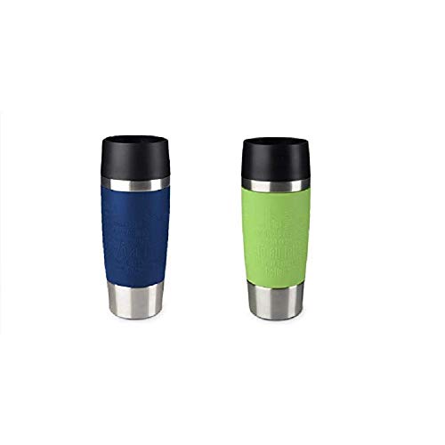 Emsa Standard-Design Travel Mugs, blau/limette, 2 x 360ml von Emsa