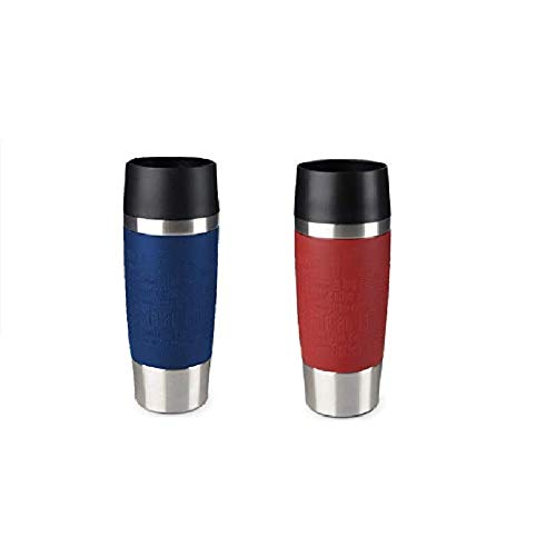 Emsa Standard-Design Travel Mugs, blau/rot, 2 x 360ml von Emsa