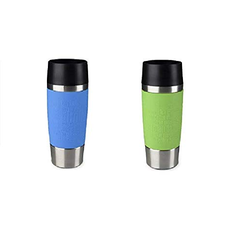 Emsa Standard-Design Travel Mugs, hellblau/limette, 2 x 360ml von Emsa