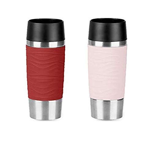 Emsa Travel Mugs Wave 2 x 360ml - Rot + Rosa von Emsa