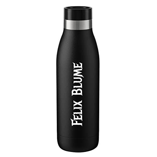 Emsa Thermosflasche Bludrop Basic Color 500ml Schwarz farbig personalisiert mit Namen Edelstahl Trinkflasche doppelwandig isoliert auslaufsicher von Emsa