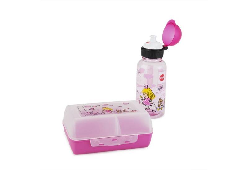 Emsa Trinkflasche Trinkflasche im 2 er Set mit Brotdose, Verschluss zerlegbar für perfekte Reinigung von Emsa