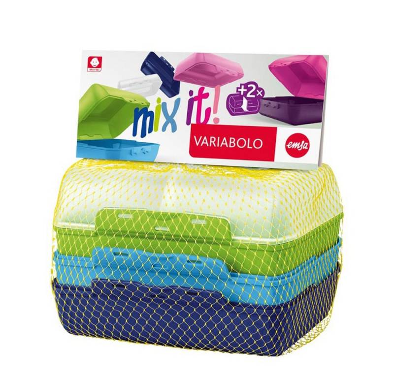 Frischhaltedose EMSA VARIABOLO Brotdose Brotbox Versperdose, 4-teilig + Trennern, BOYS, (4-tlg) von Emsa