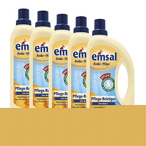 5X emsal Boden-Pflege Pflege Reiniger 1 Liter mit Biosan - Natürliche Pflege von emsal